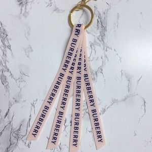 Burberry Pink Silicone Tassel Key Chain Bag Charm